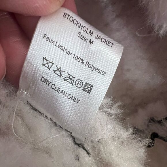 OW Collection Stockholm vegan leather moto jacket size medium, nwt - Picture 8 of 8